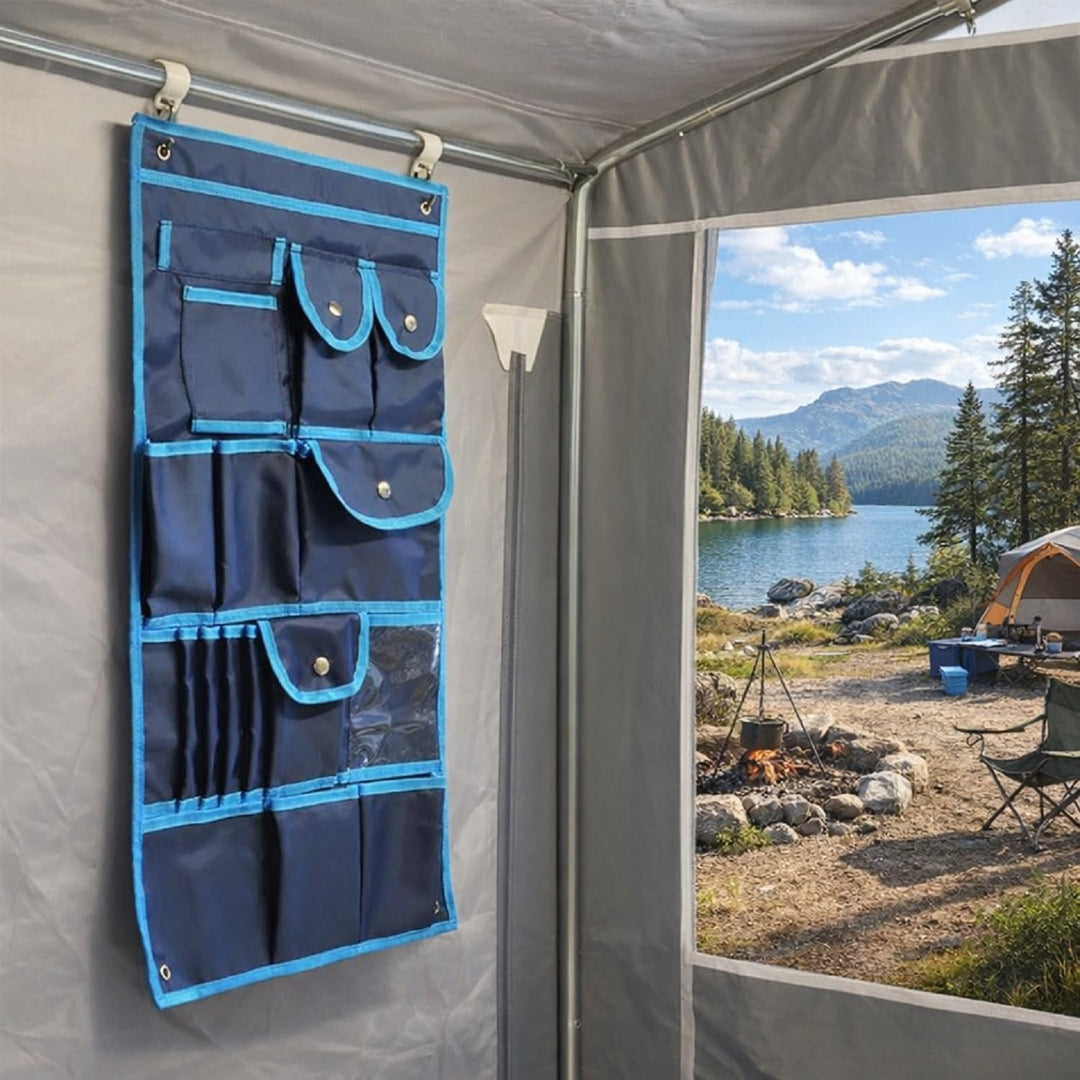 Preiswert&Gut Camping Organizer Hängeaufbewahrung 74x39 cm mit 17 Fächern 2 Stück für Wohnwagen Wohn