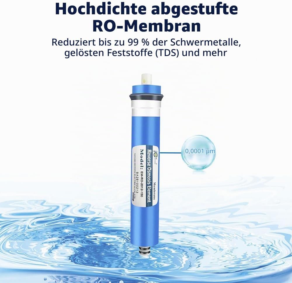 HUINING Umkehrosmosemembrangehäusesatz für Haushaltswasserfiltersystem (150GPD), 150GPD