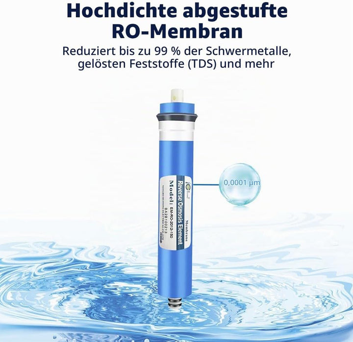 HUINING Umkehrosmosemembrangehäusesatz für Haushaltswasserfiltersystem (150GPD), 150GPD