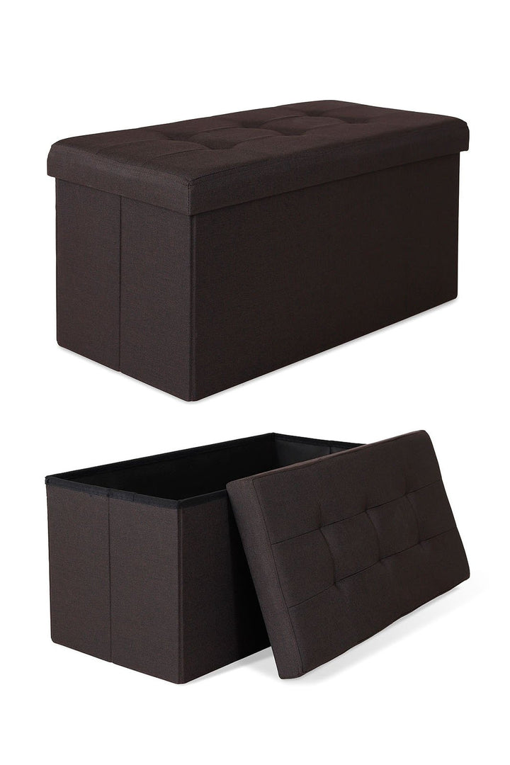 dibea Sitzhocker faltbar max 300 kg Leinen, 76x38x38 cm braun, 76x38x38 cm Braun