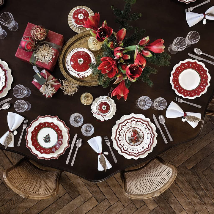 Villeroy & Boch Toy's Delight Suppenteller 6er Set, 26 cm, Tiefer Teller mit Weihnachtsdekor, Premiu
