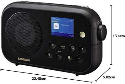 Sangean DPR-42BT tragbares DAB+ Digitalradio (FM-RDS-Tuner, Bluetooth, integrierter Lautsprecher, Ba