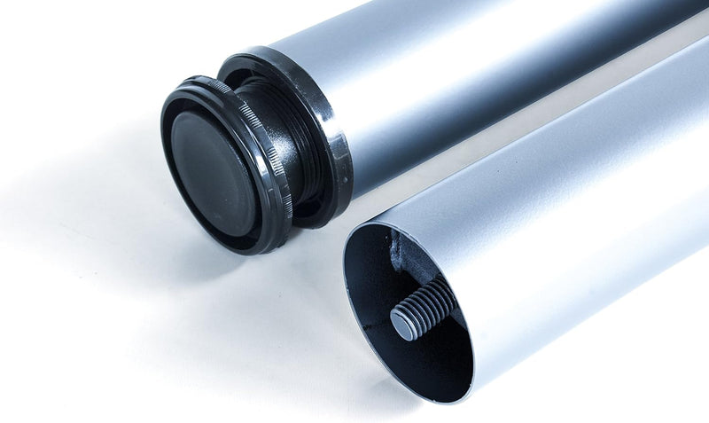Emuca - Regulierbare Tischbeine Ø60x710mm, 4er Set aus Stahl, regulierbare Höhe 710-730mm, Metallic-