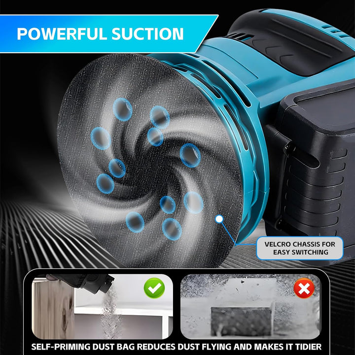 Roadtime 125mm Exzenterschleifer Schleifmaschine für Makita 18V(no Akku) | 20,000 U/min, 3 Geschwind