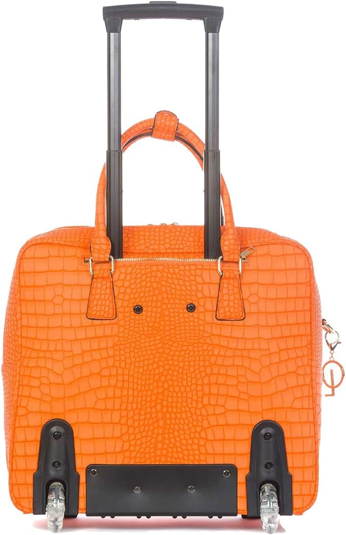 Bowatex Aktentasche Laptop Trolley für Damen klein mit Rollen Orange