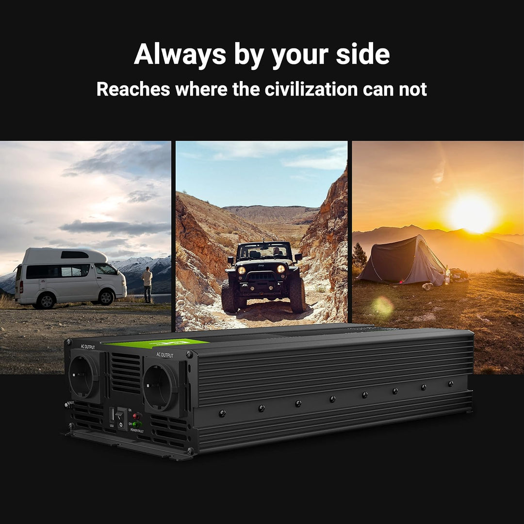 Green Cell® 2000W/4000W 24V auf 230V Reiner Sinus Volt kfz Spannungswandler Wechselrichter Konverter