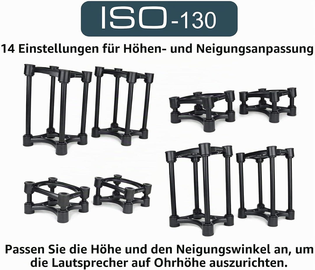 IsoAcoustics Iso-Serie mit Lautsprecherstativen, schwingungsdämpfend, mit einstellbarer Höhe und Nei