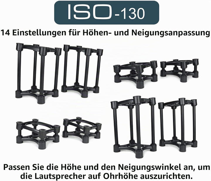 IsoAcoustics Iso-Serie mit Lautsprecherstativen, schwingungsdämpfend, mit einstellbarer Höhe und Nei