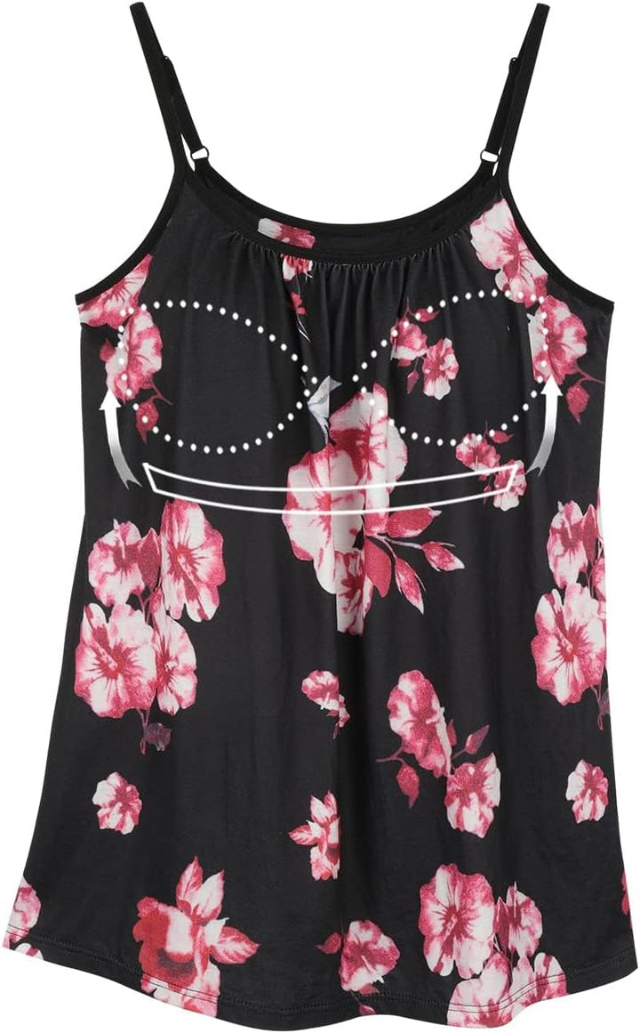 STARBILD Damen Top Mit Unterhemd BH-Hemd Basic Tank Tops U-Ausschnitt Oberteile Bequeme Frauen Shirt