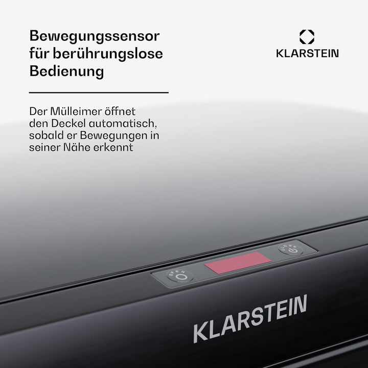 Klarstein Touchless Sensor-Mülleimer - 56L Küchen-Abfalleimer mit Bewegungssensor, 3-in-1-Mülleimer,
