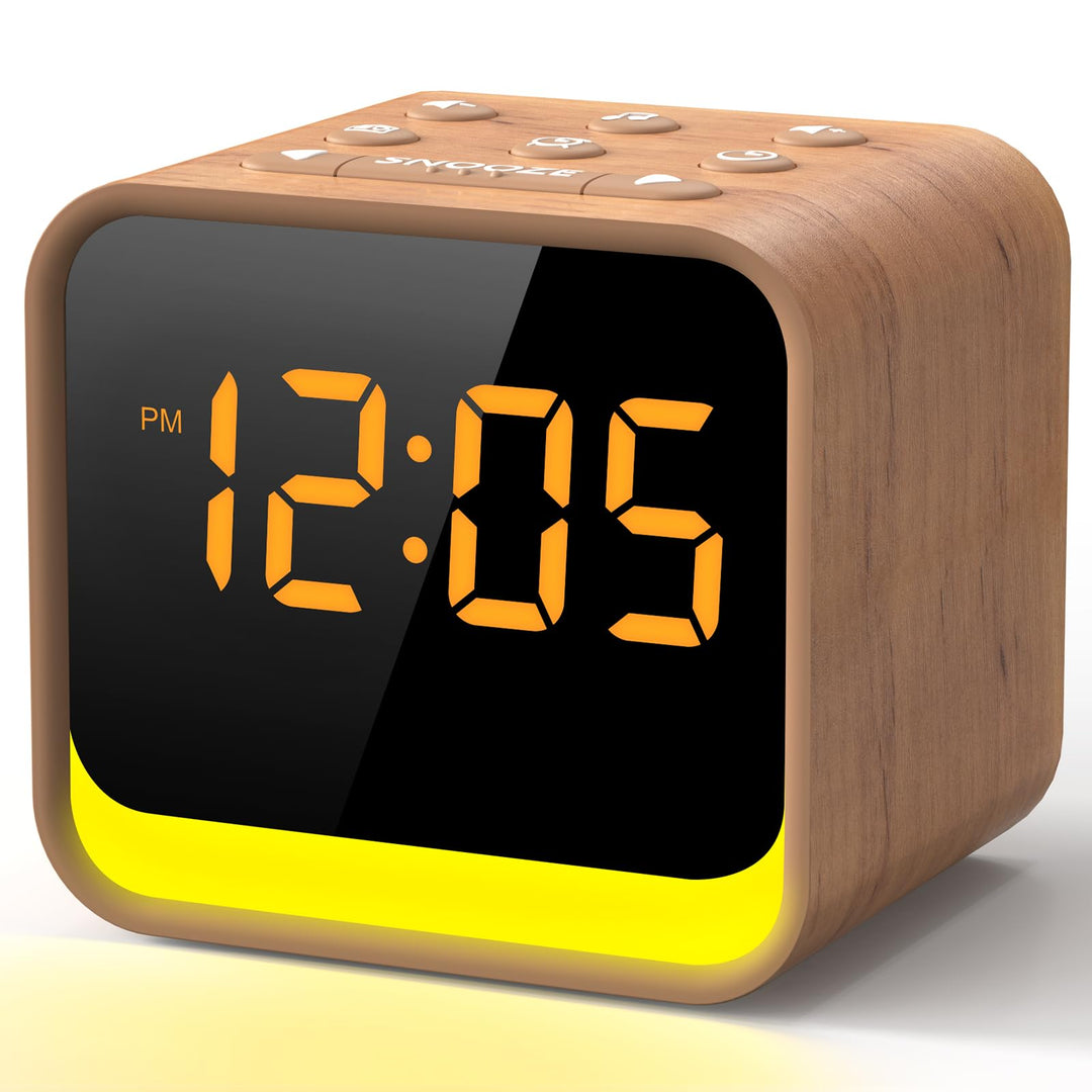 REACHER Radiowecker für das Schlafzimmer, Digitale FM Radiouhr mit Weissrausch-Soundmaschine, 9 Alar