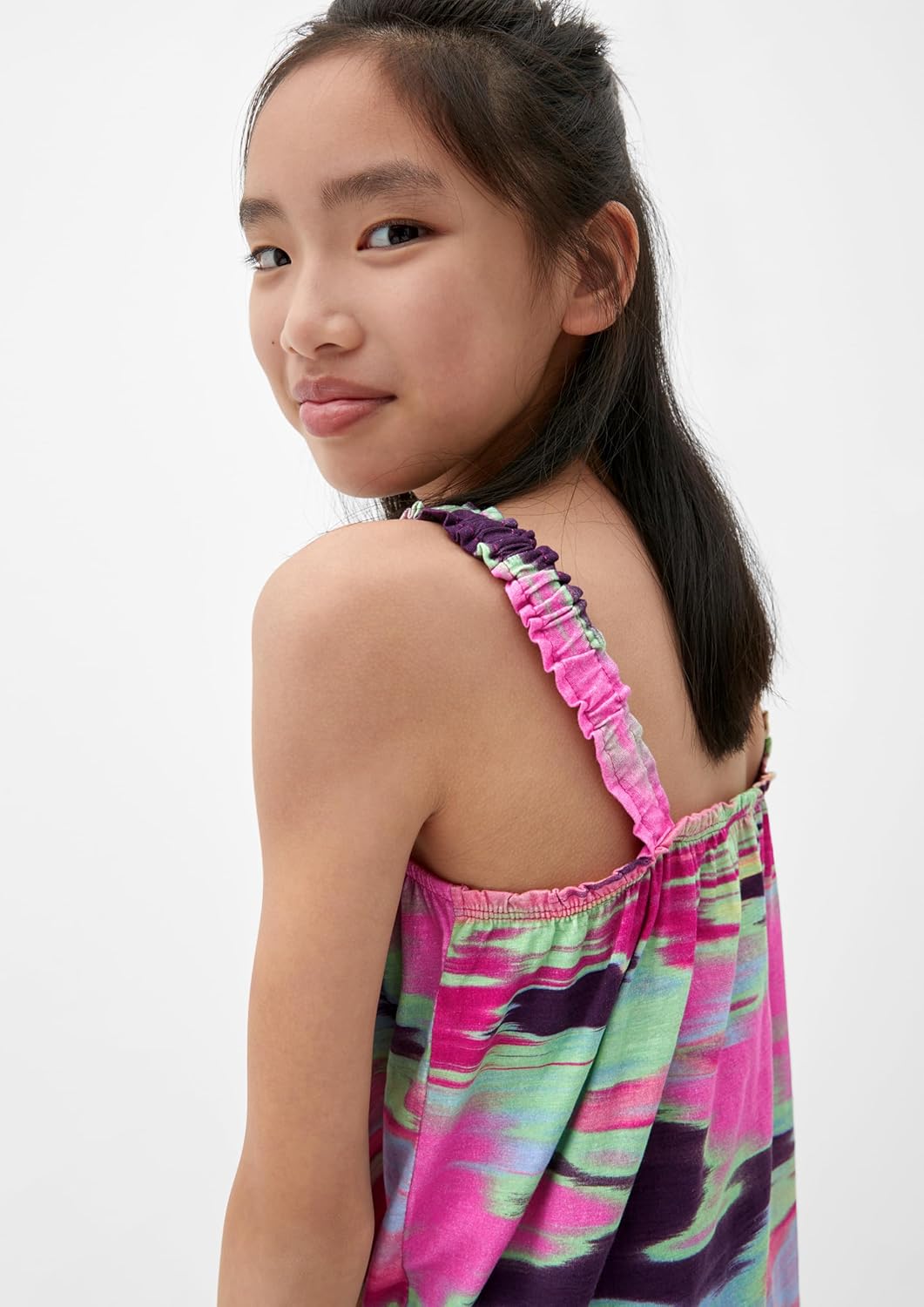 s.Oliver Mädchen Kleid mit Allover Print 146 Mehrfarbig | Pink 44a3, 146 Mehrfarbig | Pink 44a3