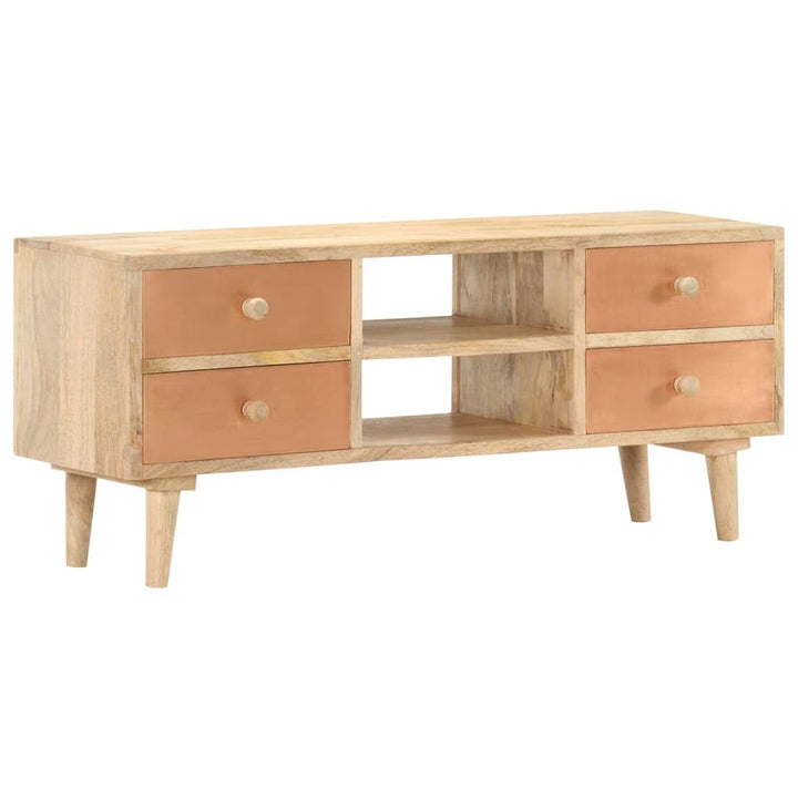 vidaXL Mangoholz Massiv TV Schrank mit 4 Schubladen Lowboard TV Möbel Tisch Sideboard Fernsehtisch F