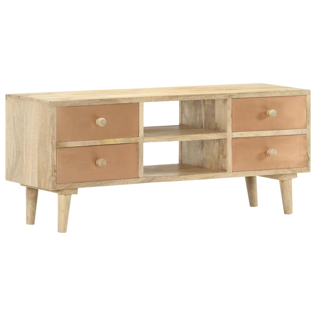 vidaXL Mangoholz Massiv TV Schrank mit 4 Schubladen Lowboard TV Möbel Tisch Sideboard Fernsehtisch F