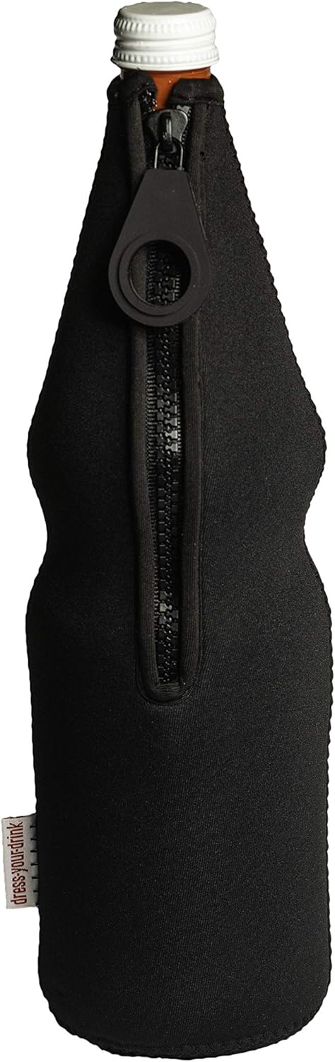Flaschenkühler 0,7-1,0L für Glas- & PET Flaschen, Neopren, Getränkekühler, (schwarz, 10) Schwarz 10,