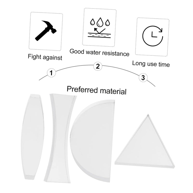 OUNONA 4Pcs Physikalisch-Optisches Experimentierset Konkave Linse, Optische Linse Optische Acryllins