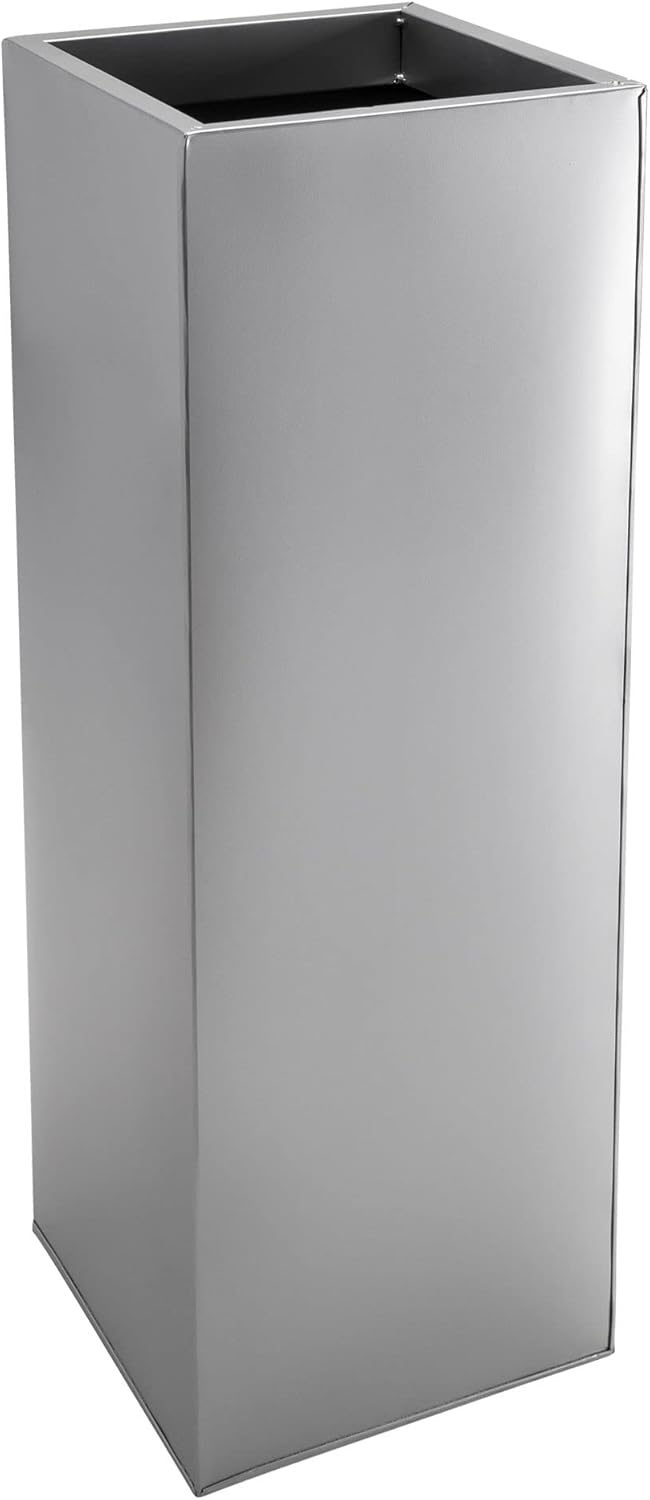 VIVANNO Einzel Zink Blumenkübel Block 100 cm Silber inkl. Bewässerungssystem, Silber