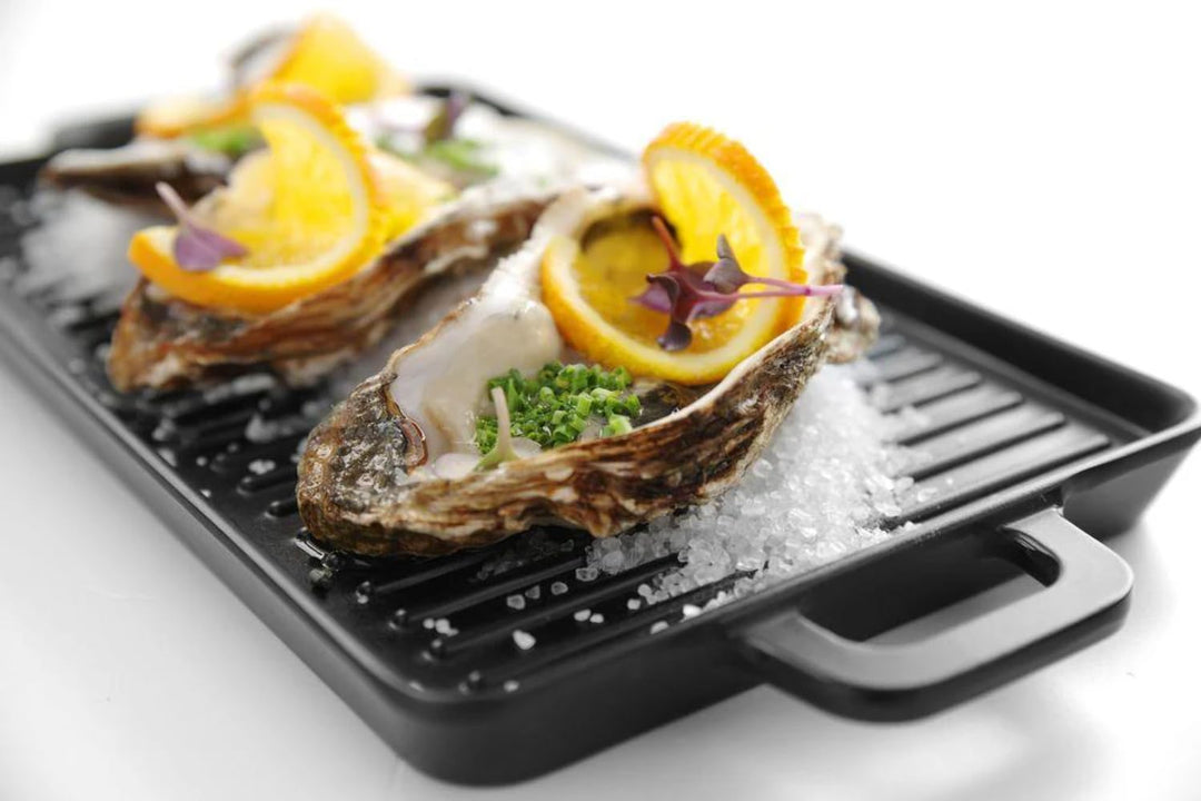 HENDI Mini-Servierbrett, Grillpfannen-optik, Little Chef, zum Präsentieren und Servieren von Speisen