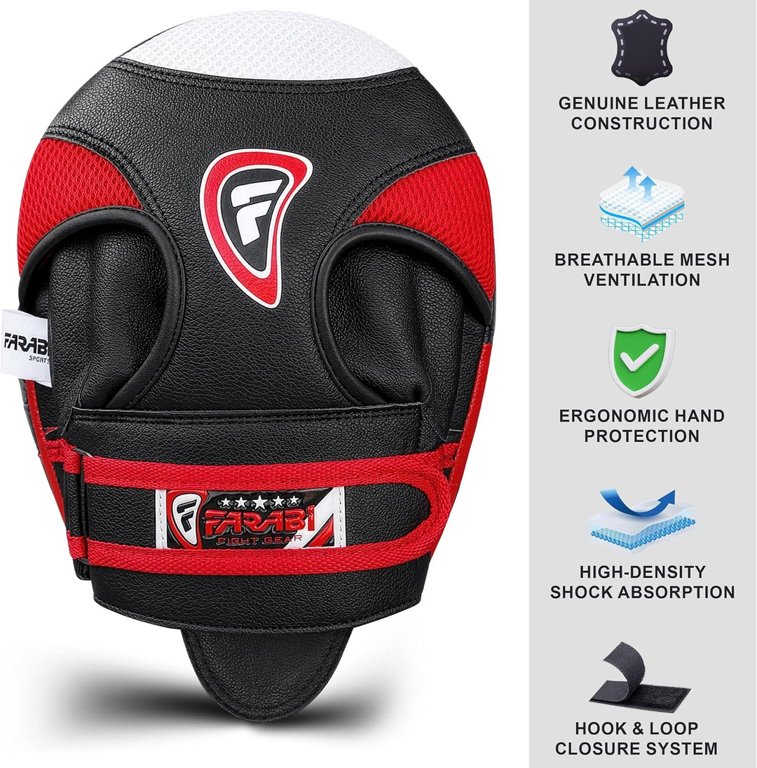 Farabi Sports pratzen Boxen Echtes Leder Air Boxen Mitts MMA Muay Thai Punching Kickboxen handpratze