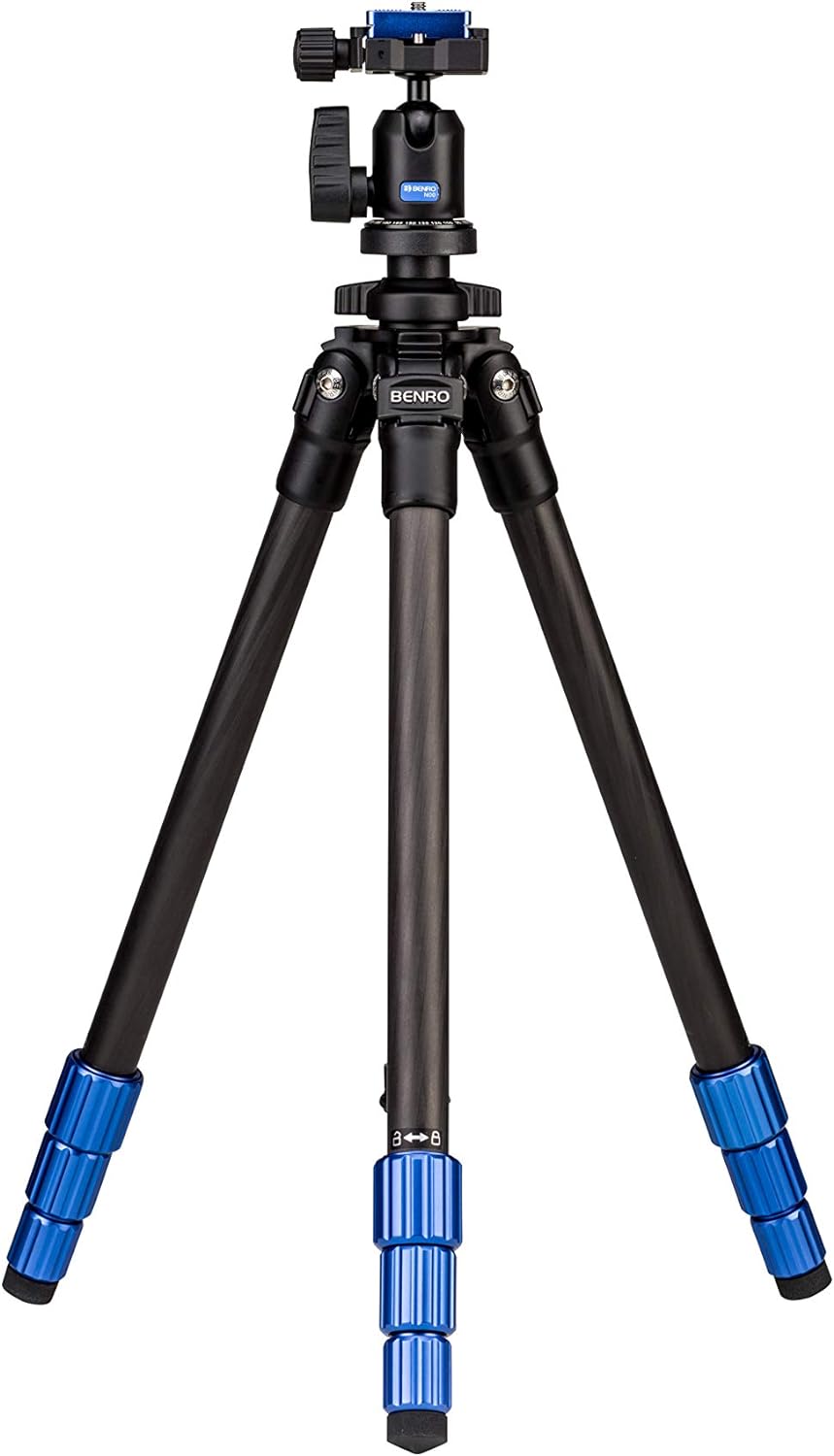 Benro Slim TSL08CN00 Carbon Stativ Kit mit Kugelkopf N00 Schwarz, Blau, Slim