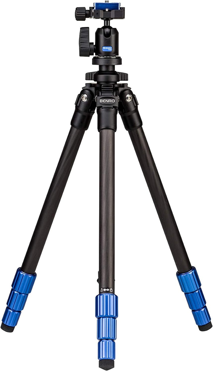 Benro Slim TSL08CN00 Carbon Stativ Kit mit Kugelkopf N00 Schwarz, Blau, Slim