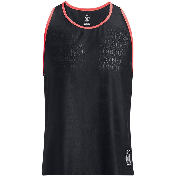 Under Armour Herren Run Everywhere Singlet Laufbekleidung Tank-Top Schwarz - L