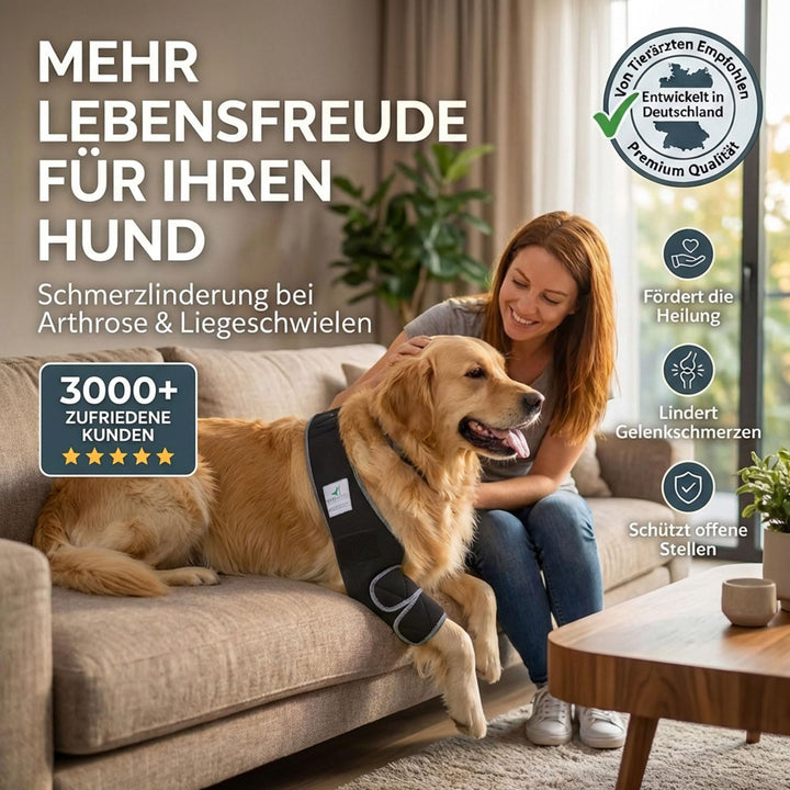Nature Pet ® Ellenbogenbandage Hund/Ellenbogenschoner mit Netzeinsatz für Kühl- oder Wärmepads ideal
