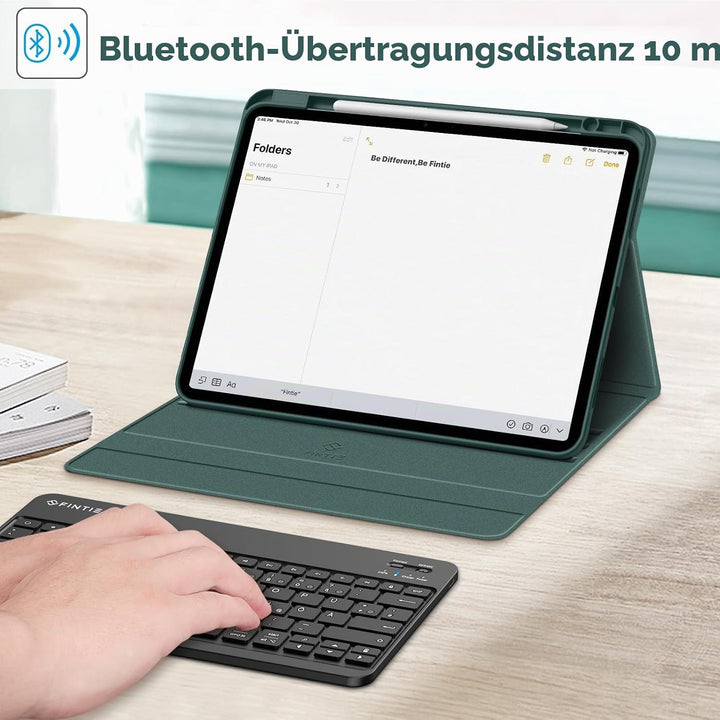 FINTIE Hülle mit Tastatur für iPad Air 13 Zoll M4/M3/M2 (2026/2025/2024), Soft TPU Rückseite Gehäuse