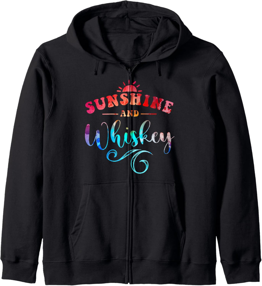 Sunshine & Whiskey Lustiges Zitat Good Vibes Positivity Happy Zitat Kapuzenjacke