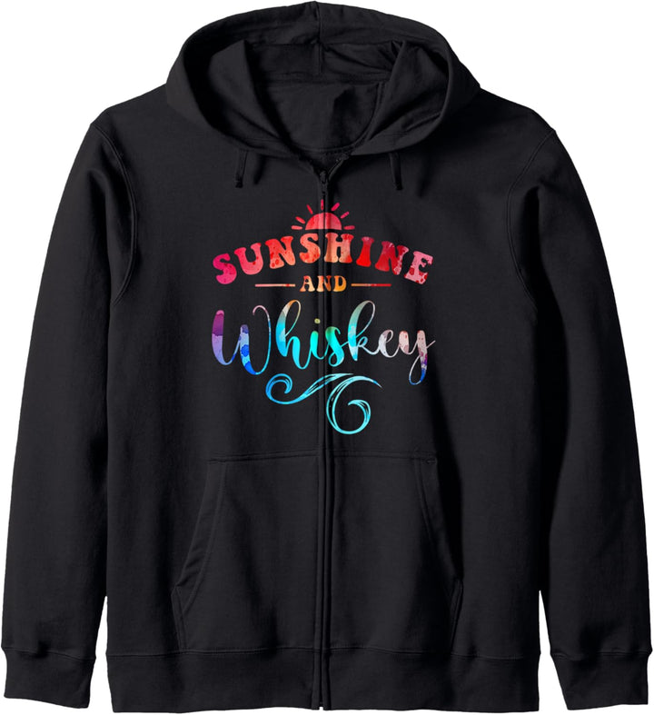 Sunshine & Whiskey Lustiges Zitat Good Vibes Positivity Happy Zitat Kapuzenjacke