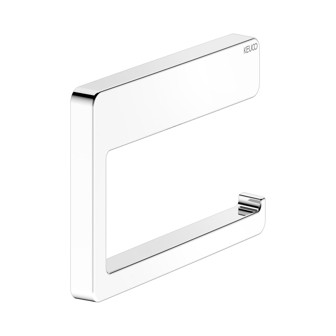 KEUCO Toilettenpapierhalter aus Metall, Hochglanz-verchromt, offene Form, WC-Rollenhalter für Badezi
