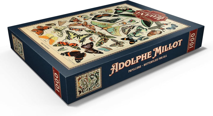 Papillons - Schmetterlinge für alle, Vintage Art Poster, Adolphe Millot - Premium 1000 Teile Puzzle