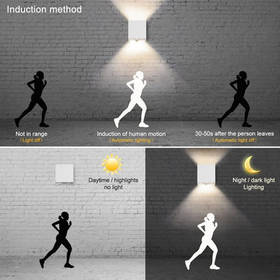 Klighten 2 Stück LED Wandleuchte mit Bewegungsmelder Innen/Aussen 4500K Aussenwandleuchte mit Bewegu