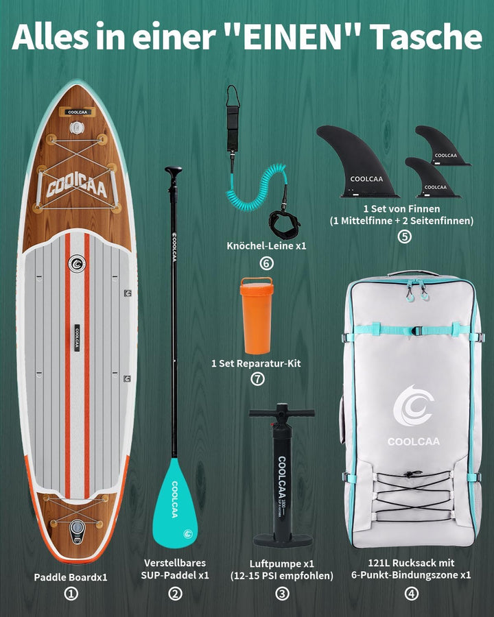 COOLCAA SUP Board, 355cm (Extra Gross) Stand Up Paddling Board, Aufblasbares Stand-Up Paddle Board m