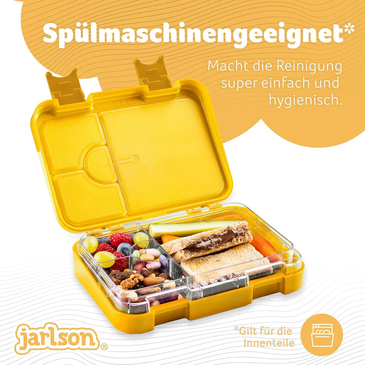Jarlson® Brotdose Kinder mit Fächern - TONI Lunchbox - Bento Box auslaufsicher – Jausenbox für Kinde