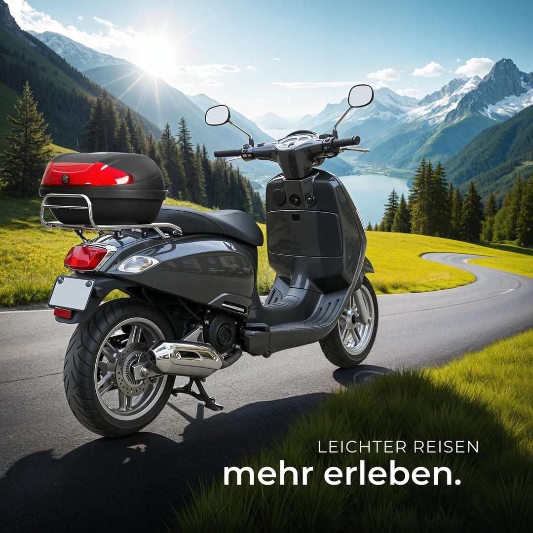 tectake® Motorradkoffer Topcase Roller | -Verschiedene Grössen- (Typ 2 | no. 401481), Typ 2 | No. 40