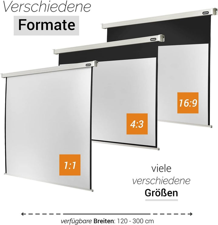 celexon Professional Motor-Leinwand 70" | 160x90 cm 16:9 | elektrische 4K,Full-HD Beamer-Leinwand fü