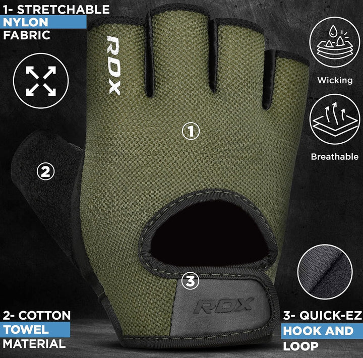 RDX Fitness Handschuhe Herren Damen, Trainingshandschuhe Krafttraining Anti-Rutsch Gewichtheber Hand