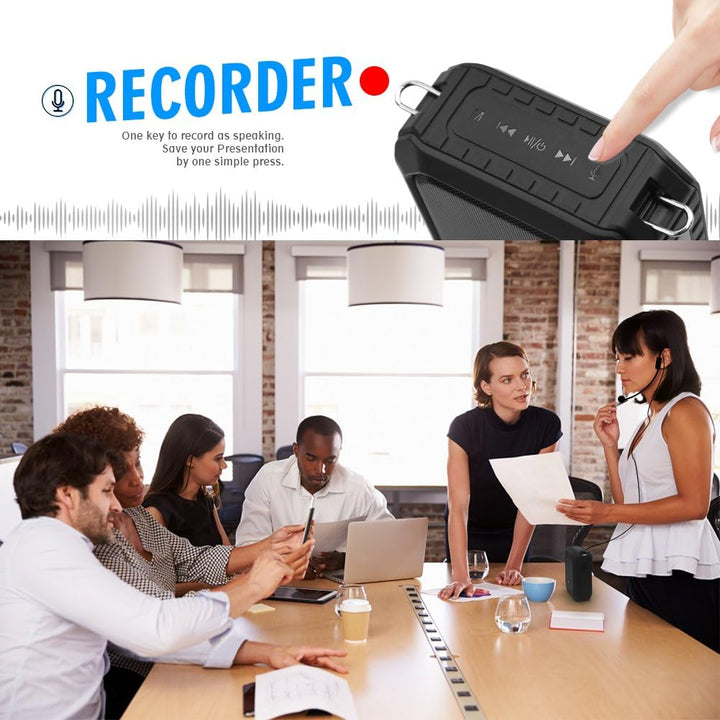 Sprachverstärker mit Mikrofon Headset SHIDU Mini Stimmverstärker Kabellos 18W 4400mAh Bluetooth Trag