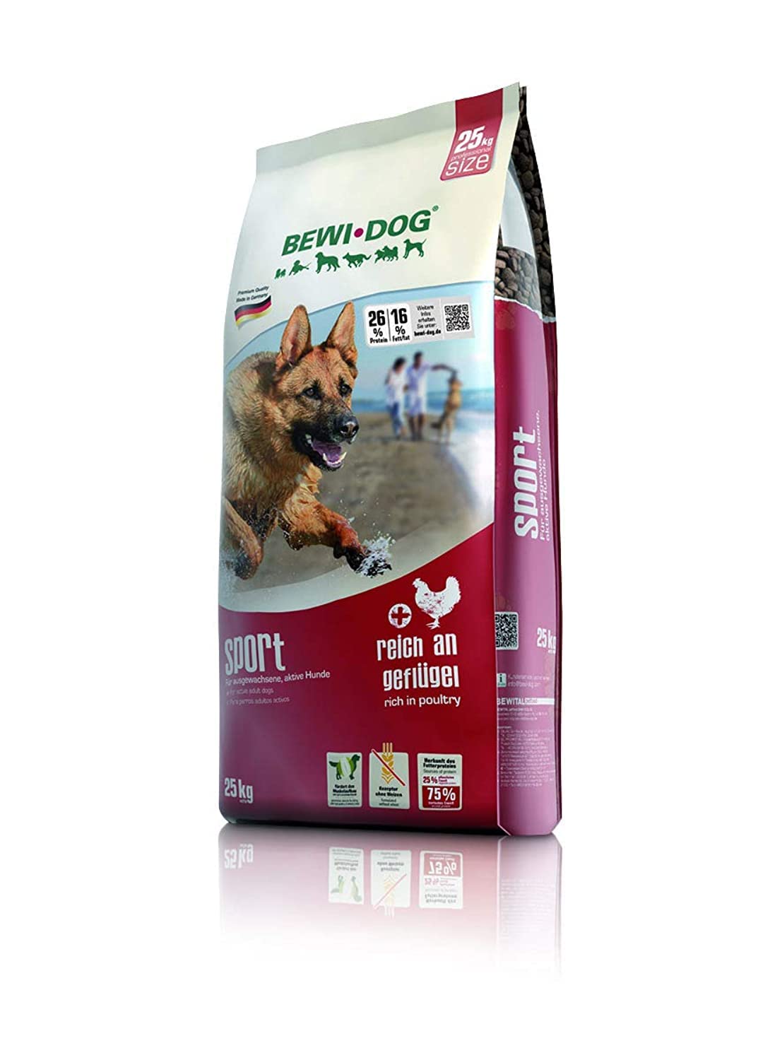 BEWI DOG Sport [25 kg] Hundefutter | Trockenfutter für sportliche &amp; aktive Hunde | ohne Weizen &amp; Soj
