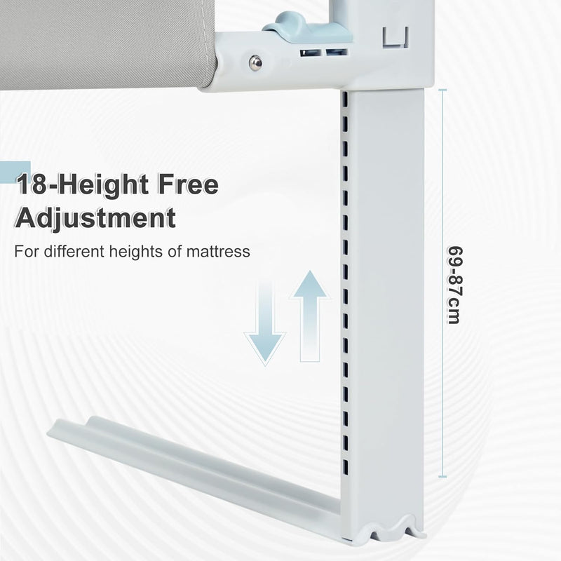 WOLTU Bettgitter, 200 cm Bettschutzgitter für Kinder Baby, Rausfallschutz Bett Boxspringbett Kinderb