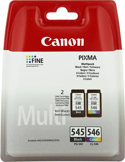 Multipack Canon PG-545 + CL-546 Original 8287B005 für Canon PIXMA MG2450 MG2550 IP2850 MG 2950 Code