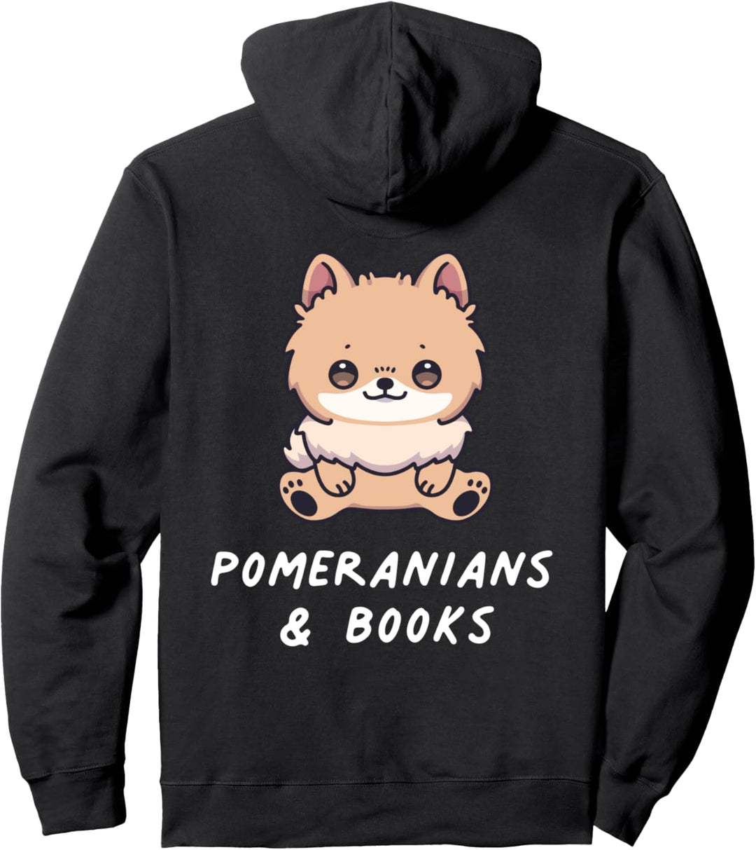 Pomeranians & Books Kawaii Anime Welpe Hund Dog Hundefreunde Pullover Hoodie