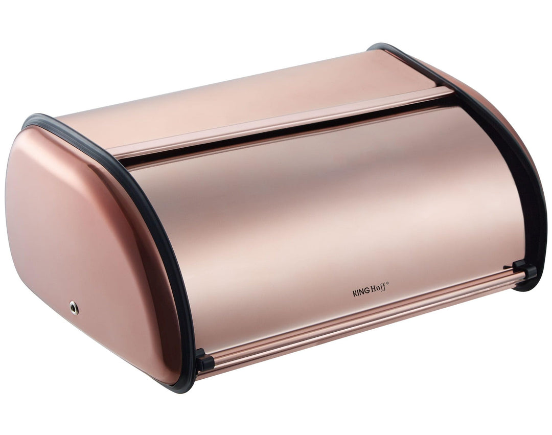 KING HOFF Brotkasten Brotbox Brotbehälter Brotdose aus Stahl (Rosegold), Rosegold