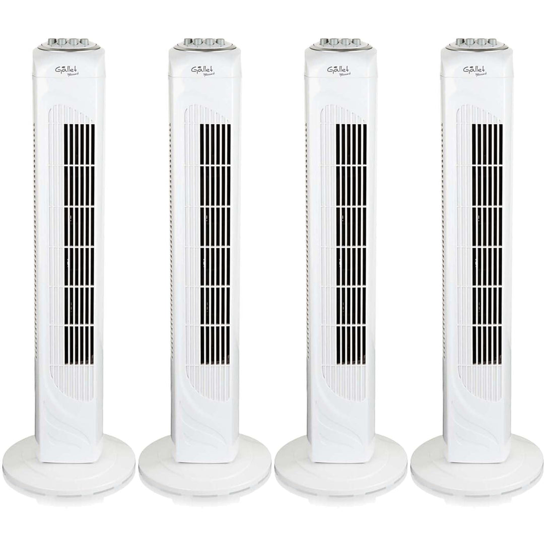 BURI 4x Turmventilator | 74cm Höhe | 3 Geschwindigkeiten | Leise 54dB | Timer 120 Min | Oscillation