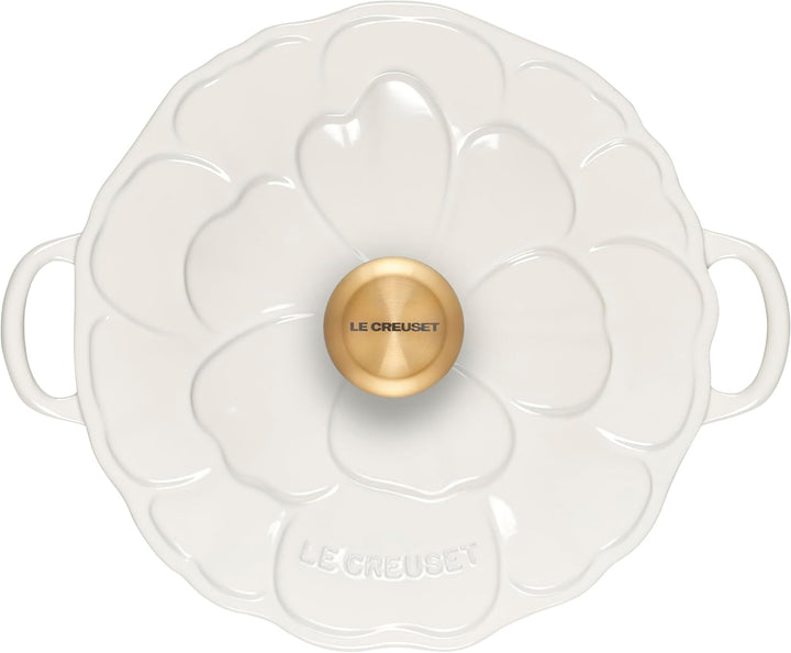 LE CREUSET Bräter Signature – Campagnard Blossom – Weiss – ø 26 cm / 2,2 Liter Weiss/opulenter Garte