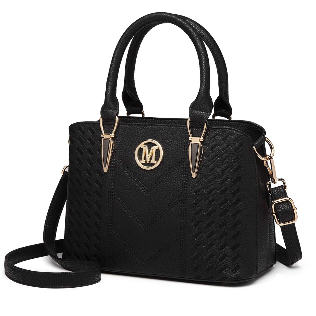 Miss Lulu Handtasche Damen mittelgross klassisch Henkeltasche Schultertasche mit Lychee Muster mehre