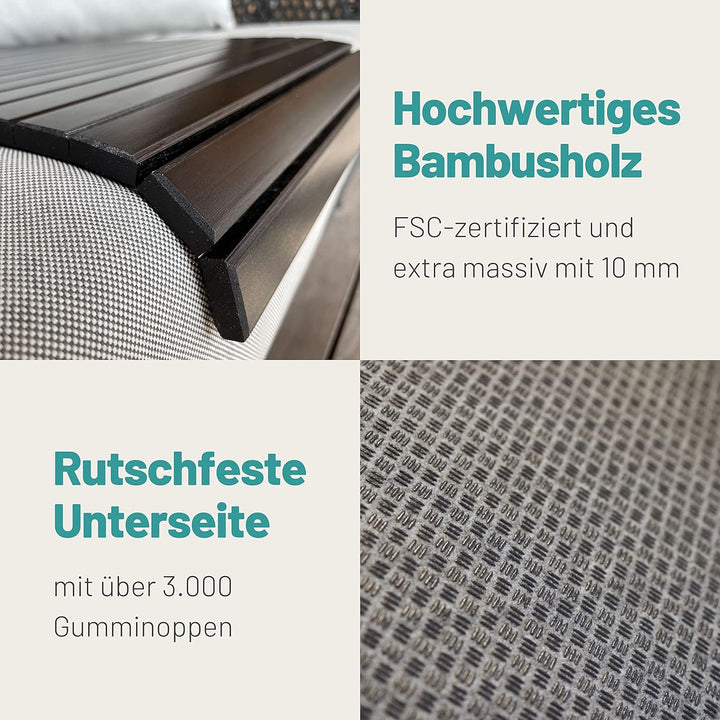D&D Living® Sofatablett - Couch Ablage flexibel für Armlehne aus natürlichem Holz | Tablett für Sofa