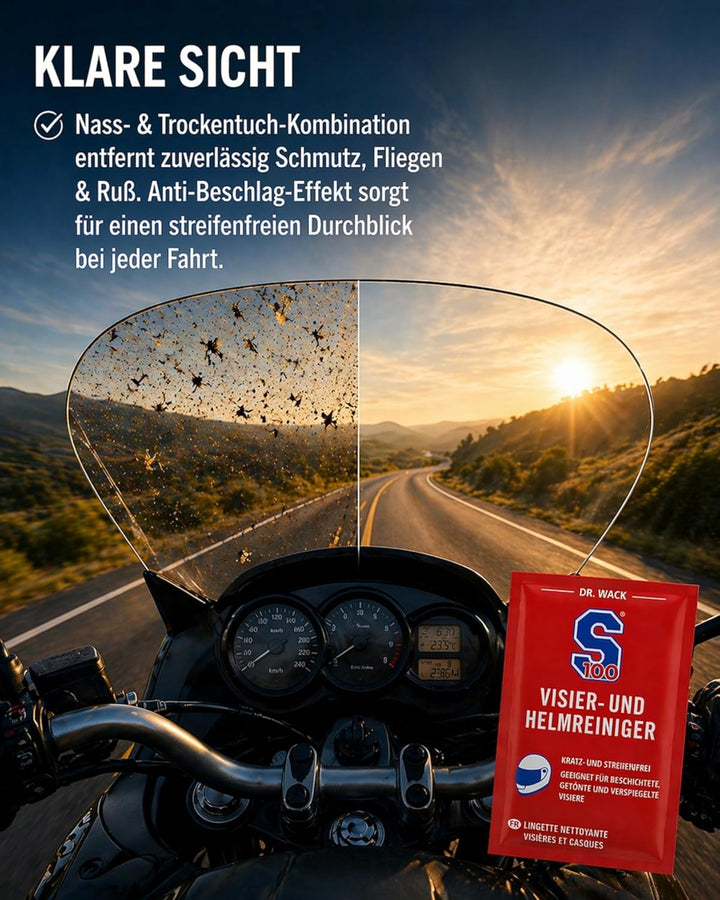 S100 Visier- und Helmreiniger Tuch Set 10 Stück