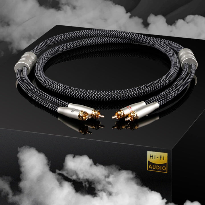 SKW High End Cinch Audio Kabel, Kupfer und Silberlitzendrähte 2 x Cinch zu 2 x Cinch Kabel/RCA Kabel